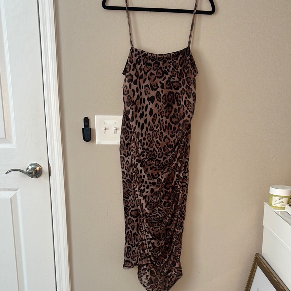 Nasty Gal- Leopard Print Slip Dress - Brown & Black